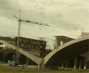 The new Bund Garden Bridge in full swing.